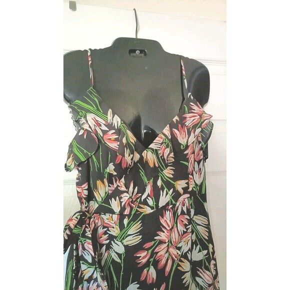Likely Tulip Rae Wrap Dress Size 6 Ruffled Floral Asymmetric Maxi Lined Party - Picture 4 of 10